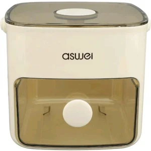 Press Ice Cube Mold Storage with Lid and Bin Cream White #6