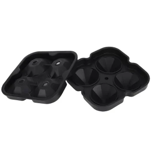 (Black)4 Slots DIY Shaped Ice Cube Cake Ice Making Mold