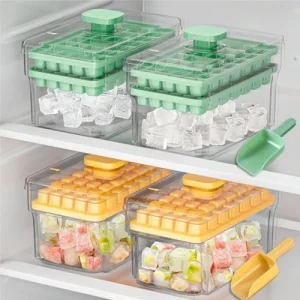 Ice Cube Tray with Lid 68-Cube Press Release Freezer Mold